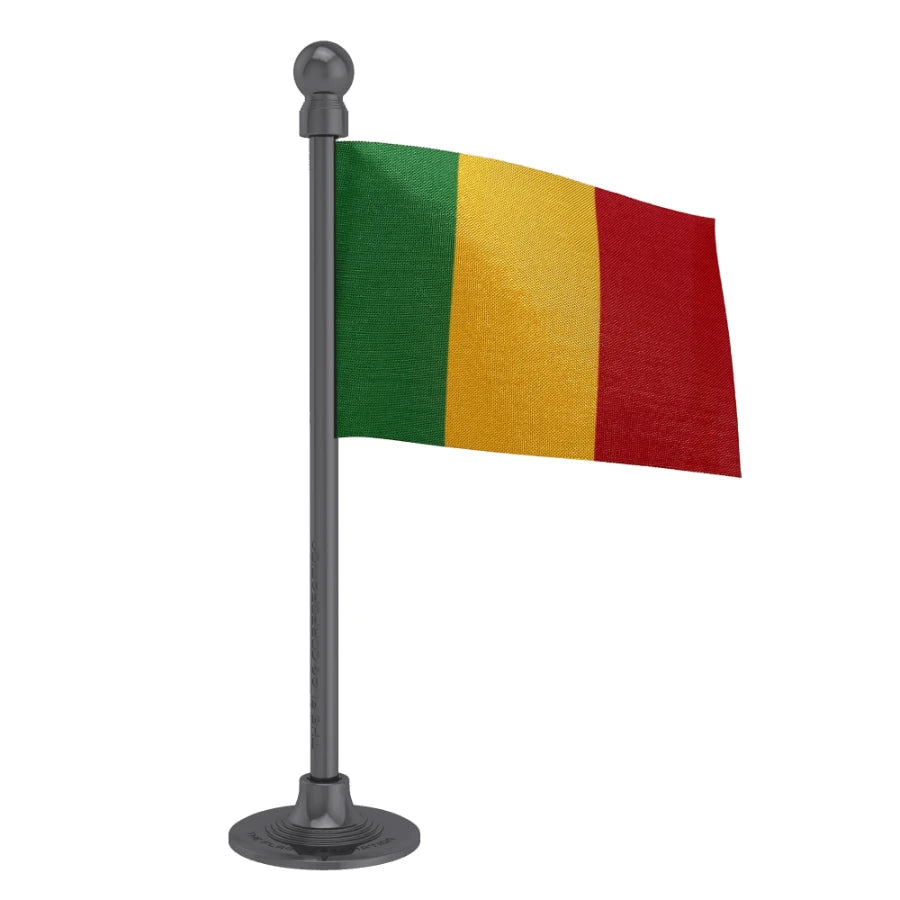 Mali Car Dashboard Flag of 2in x 3in With A Steel or Plastic Base