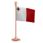Malta Car Dashboard Flag of 2in x 3in With A Steel or Plastic Base