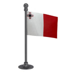 Malta Car Dashboard Flag of 2in x 3in With A Steel or Plastic Base