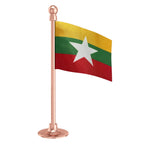 Myanmar Car Dashboard Flag of 2in x 3in With A Steel or Plastic Base