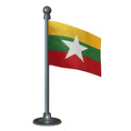 Myanmar Car Dashboard Flag of 2in x 3in With A Steel or Plastic Base
