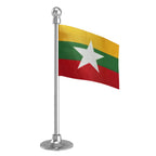 Myanmar Car Dashboard Flag of 2in x 3in With A Steel or Plastic Base