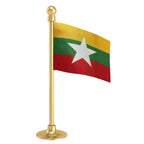 Myanmar Car Dashboard Flag of 2in x 3in With A Steel or Plastic Base