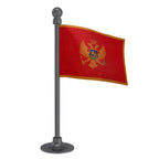 Montenegro Car Dashboard Flag of 2in x 3in With A Steel or Plastic Base