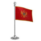 Montenegro Car Dashboard Flag of 2in x 3in With A Steel or Plastic Base