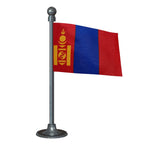 Mongolia Car Dashboard Flag of 2in x 3in With A Steel or Plastic Base