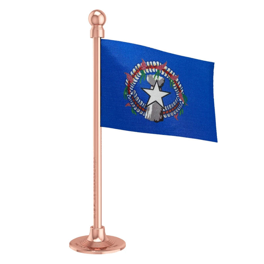 Northern Mariana Islands Car Dashboard Flag of 2in x 3in With A Steel or Plastic Base
