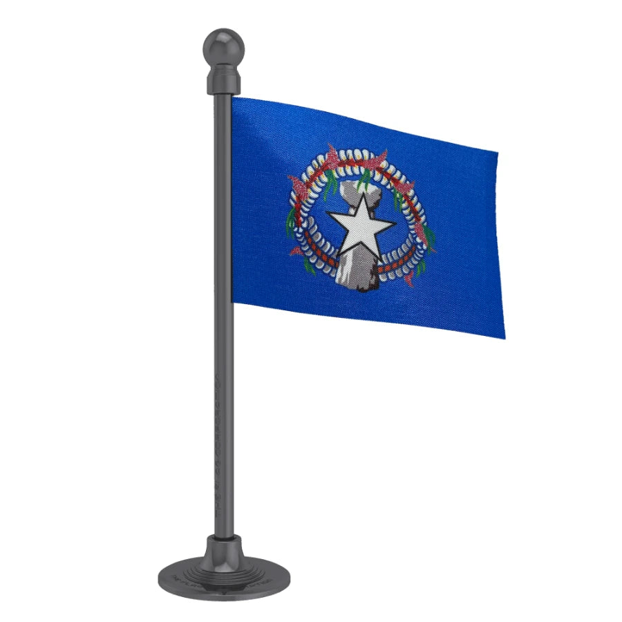 Northern Mariana Islands Car Dashboard Flag of 2in x 3in With A Steel or Plastic Base