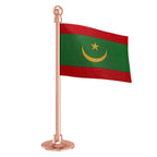 Mauritania Car Dashboard Flag of 2in x 3in With A Steel or Plastic Base