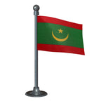 Mauritania Car Dashboard Flag of 2in x 3in With A Steel or Plastic Base