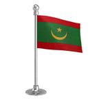 Mauritania Car Dashboard Flag of 2in x 3in With A Steel or Plastic Base