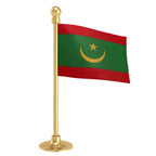 Mauritania Car Dashboard Flag of 2in x 3in With A Steel or Plastic Base