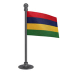 Mauritius Car Dashboard Flag of 2in x 3in With A Steel or Plastic Base
