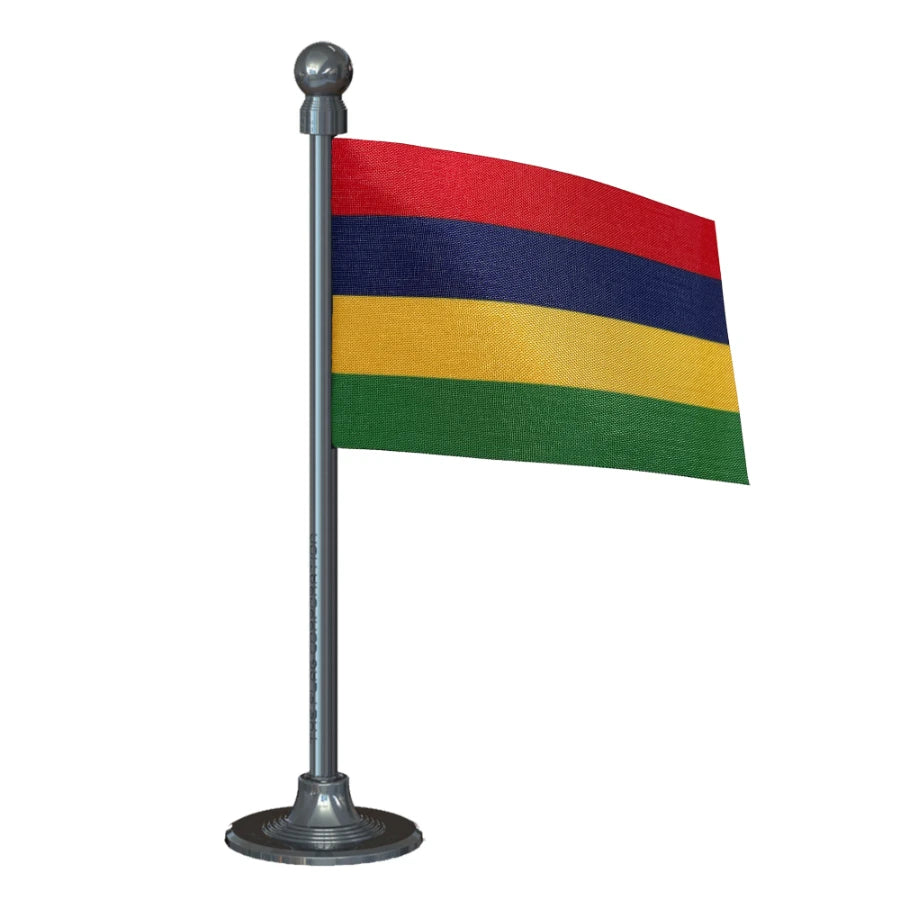 Mauritius Car Dashboard Flag of 2in x 3in With A Steel or Plastic Base