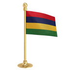 Mauritius Car Dashboard Flag of 2in x 3in With A Steel or Plastic Base