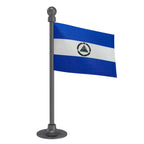 Nicaragua Car Dashboard Flag of 2in x 3in With A Steel or Plastic Base