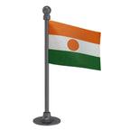 Niger Car Dashboard Flag of 2in x 3in With A Steel or Plastic Base