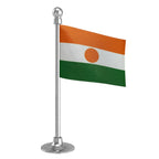 Niger Car Dashboard Flag of 2in x 3in With A Steel or Plastic Base