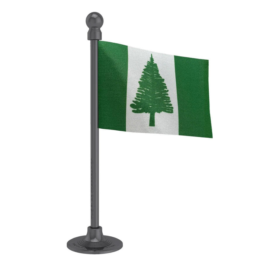 Norfolk Island Car Dashboard Flag of 2in x 3in With A Steel or Plastic Base