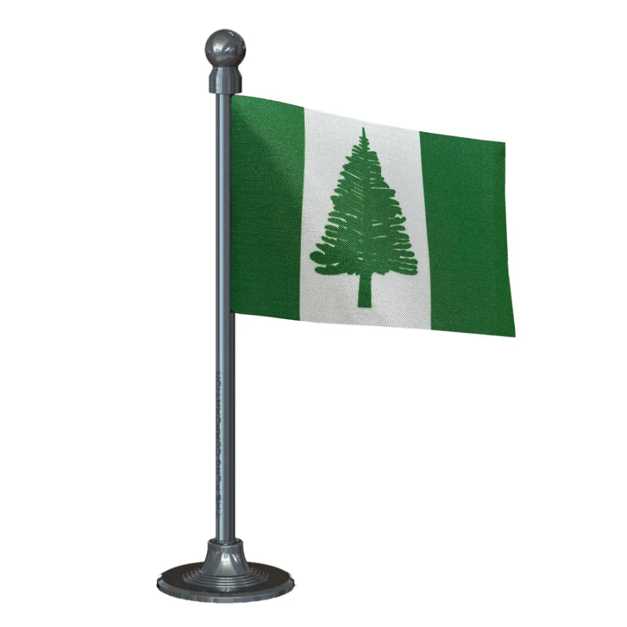 Norfolk Island Car Dashboard Flag of 2in x 3in With A Steel or Plastic Base