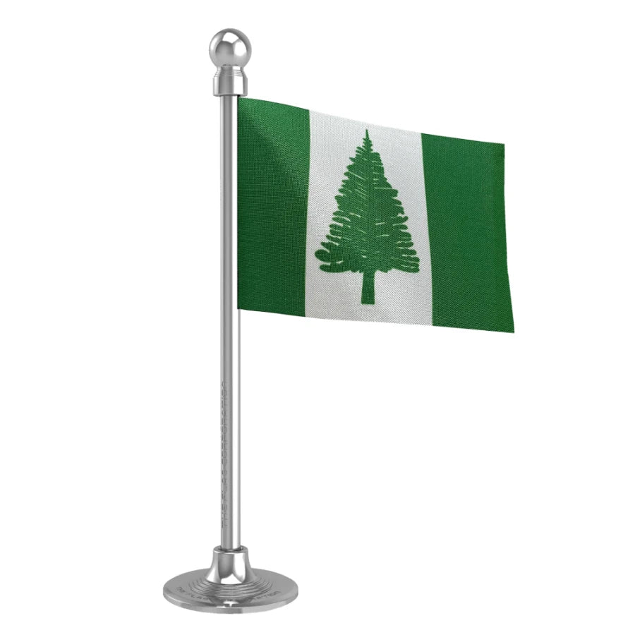 Norfolk Island Car Dashboard Flag of 2in x 3in With A Steel or Plastic Base