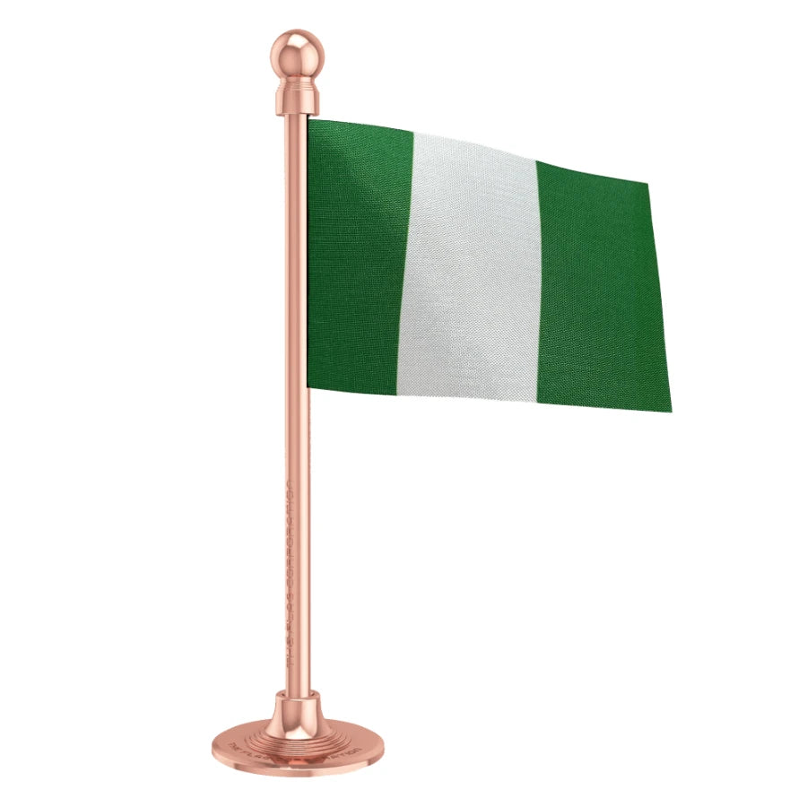 Nigeria Car Dashboard Flag of 2in x 3in With A Steel or Plastic Base