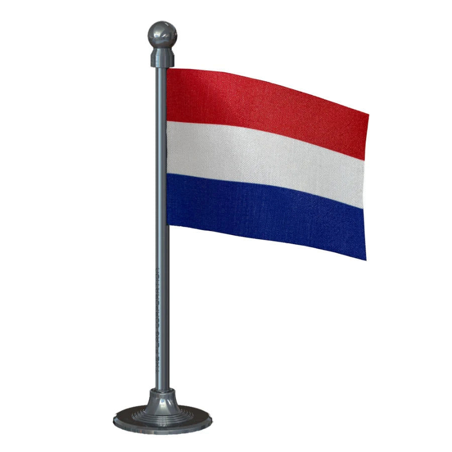 Netherlands Car Dashboard Flag of 2in x 3in With A Steel or Plastic Base