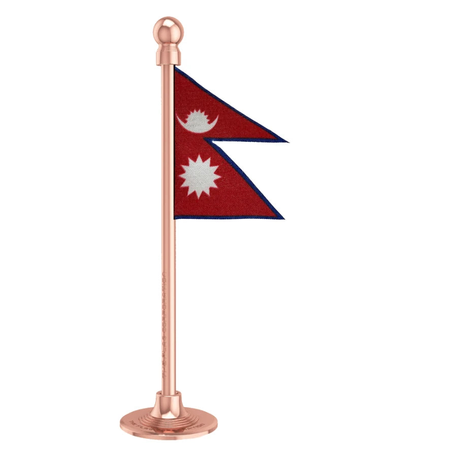 Nepal Car Dashboard Flag of 2in x 3in With A Steel or Plastic Base