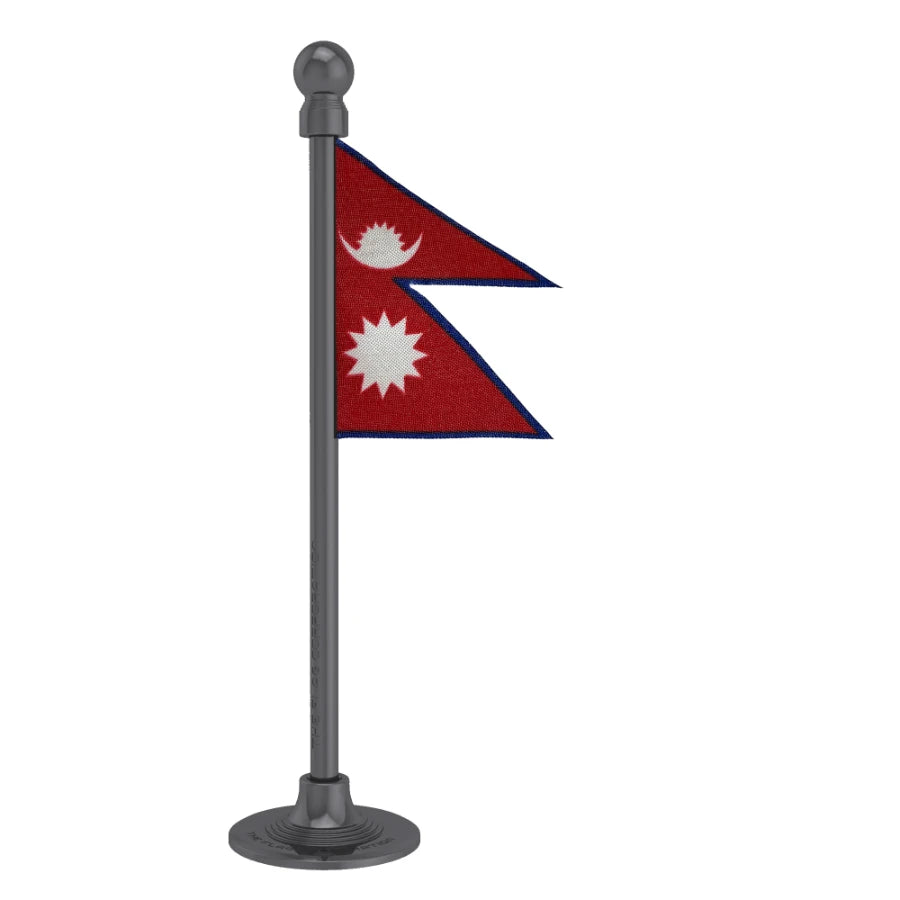 Nepal Car Dashboard Flag of 2in x 3in With A Steel or Plastic Base