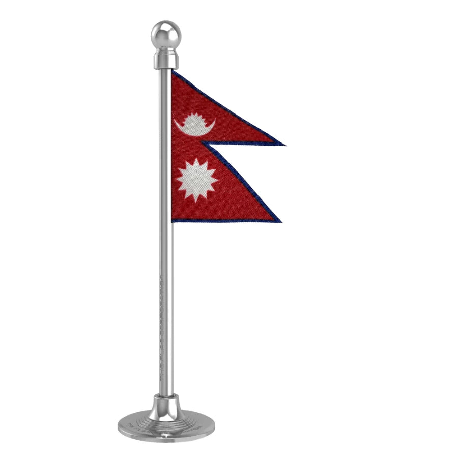 Nepal Car Dashboard Flag of 2in x 3in With A Steel or Plastic Base