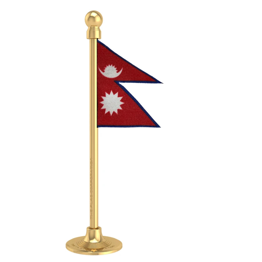 Nepal Car Dashboard Flag of 2in x 3in With A Steel or Plastic Base