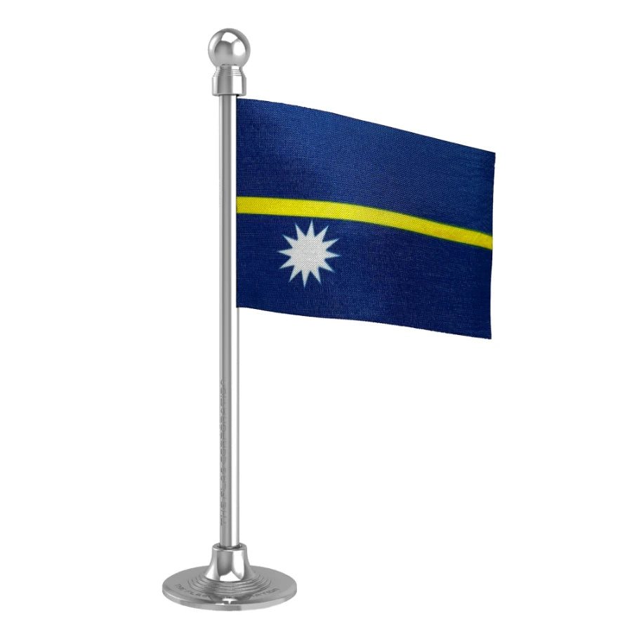 Nauru Car Dashboard Flag of 2in x 3in With A Steel or Plastic Base