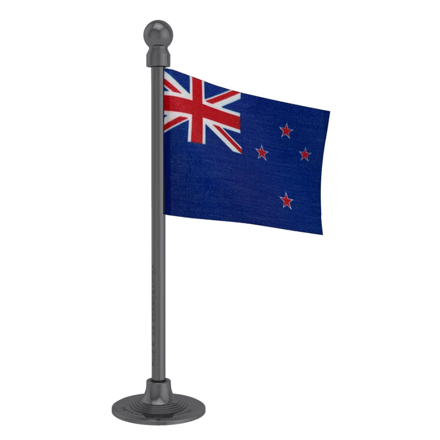 New Zealand Car Dashboard Flag of 2in x 3in With A Steel or Plastic Base