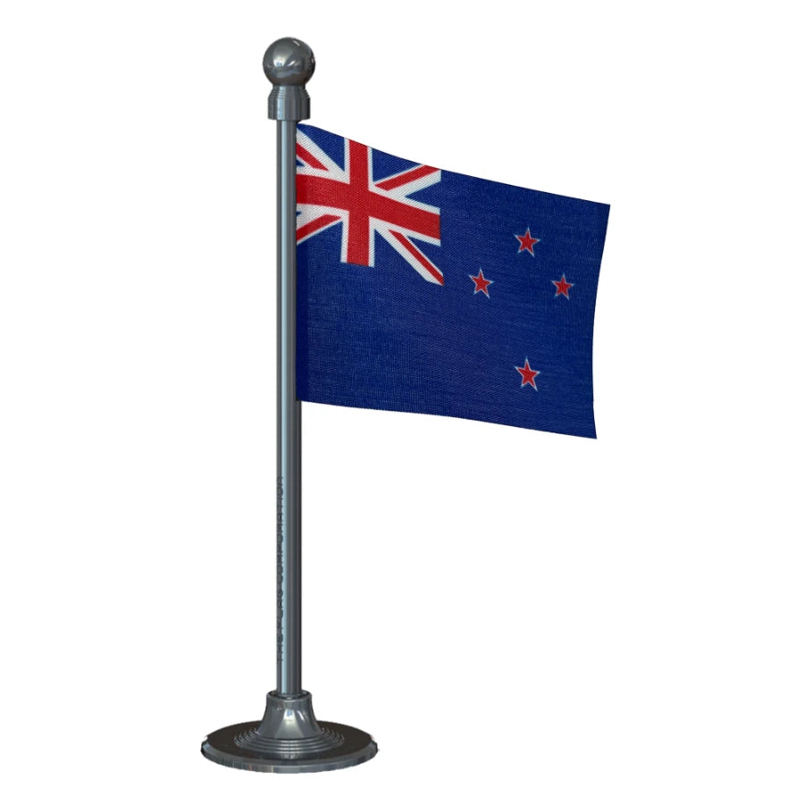 New Zealand Car Dashboard Flag of 2in x 3in With A Steel or Plastic Base