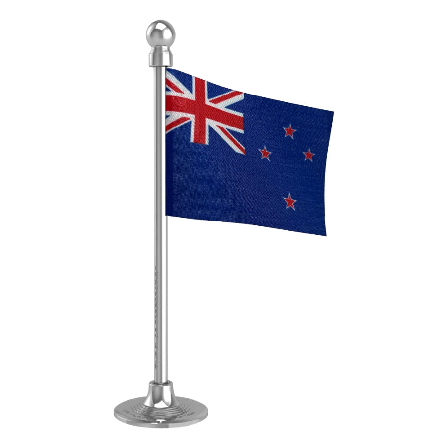 New Zealand Car Dashboard Flag of 2in x 3in With A Steel or Plastic Base