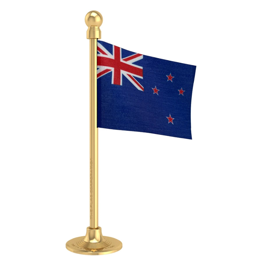New Zealand Car Dashboard Flag of 2in x 3in With A Steel or Plastic Base
