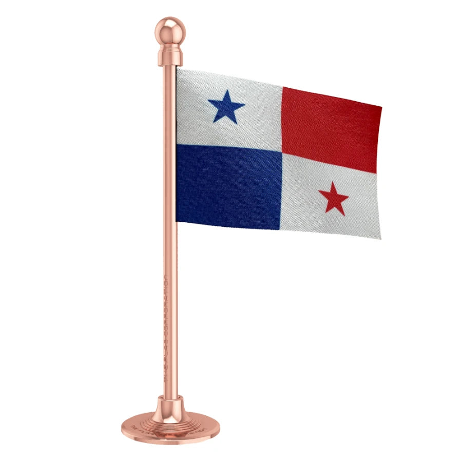 Panama Car Dashboard Flag of 2in x 3in With A Steel or Plastic Base