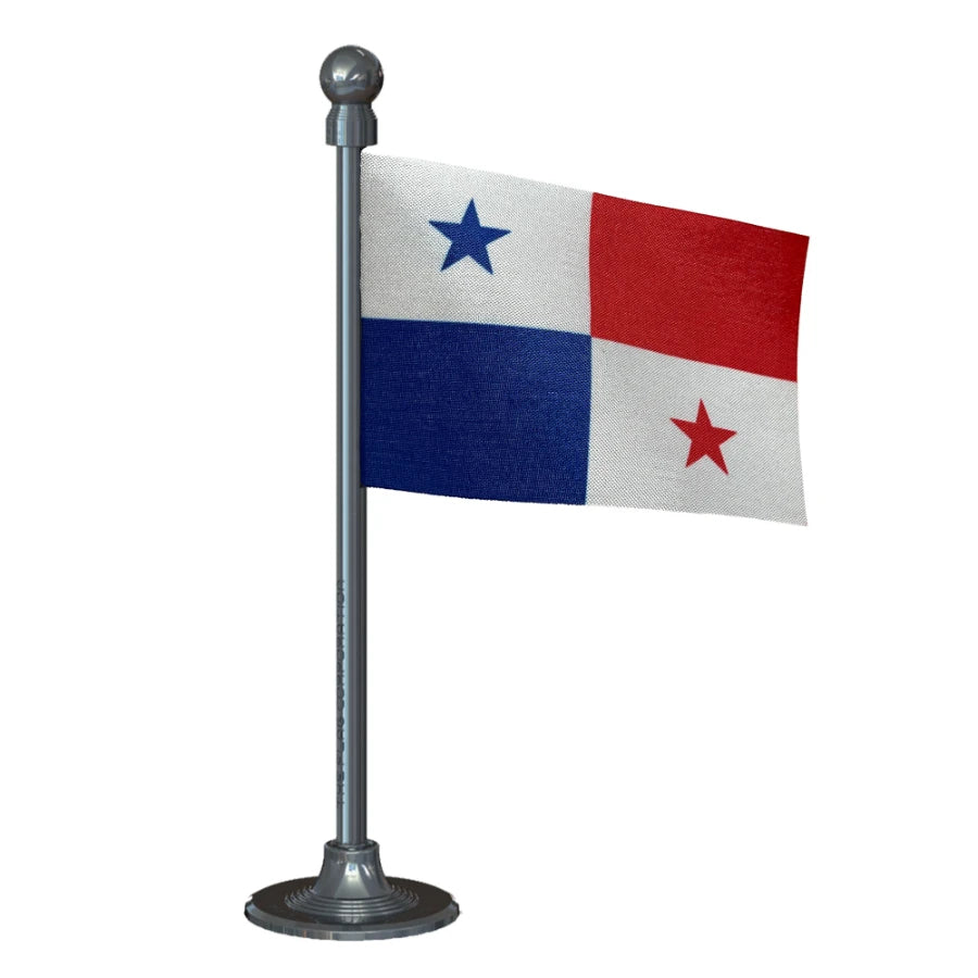 Panama Car Dashboard Flag of 2in x 3in With A Steel or Plastic Base