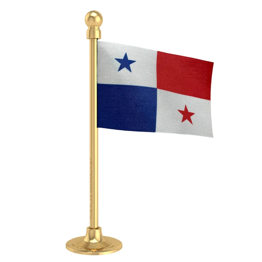 Panama Car Dashboard Flag of 2in x 3in With A Steel or Plastic Base