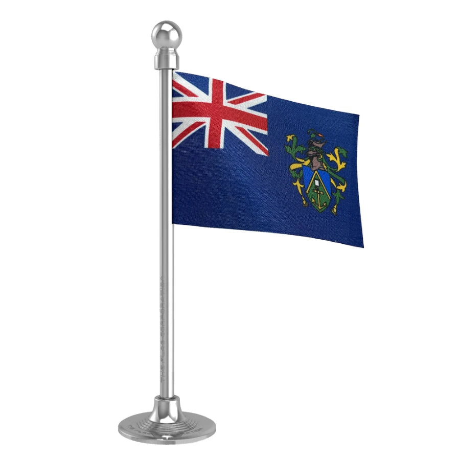 Pitcairn Car Dashboard Flag of 2in x 3in With A Steel or Plastic Base