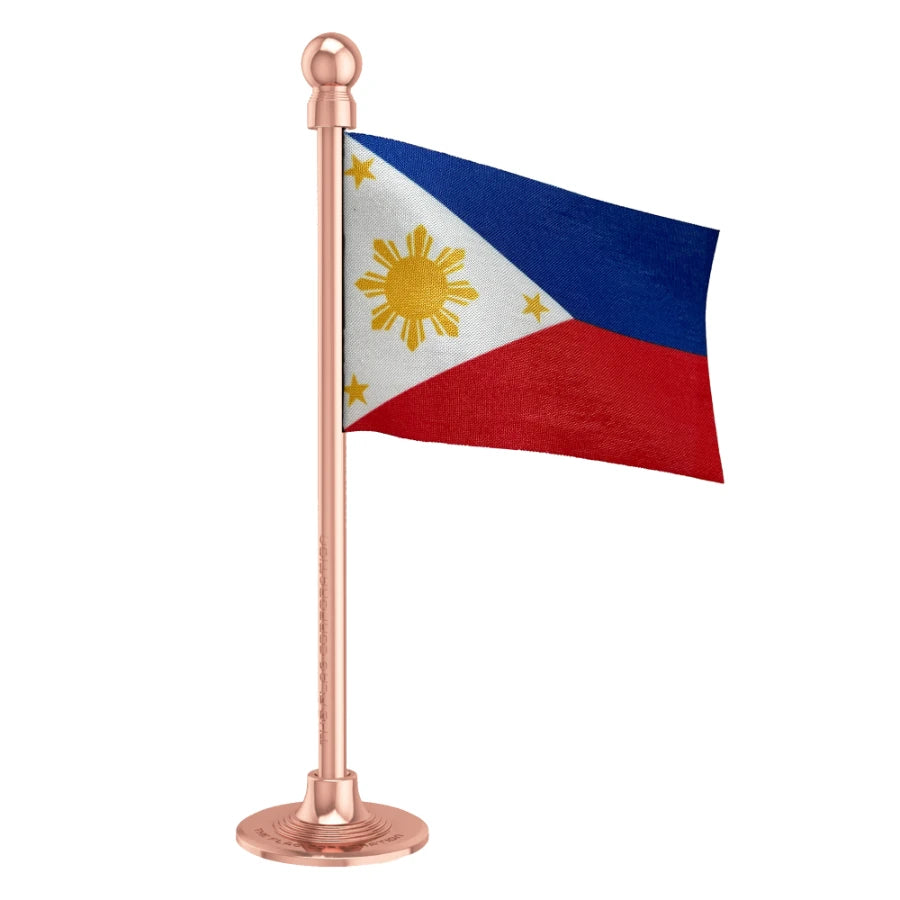 Philippines Car Dashboard Flag of 2in x 3in With A Steel or Plastic Base