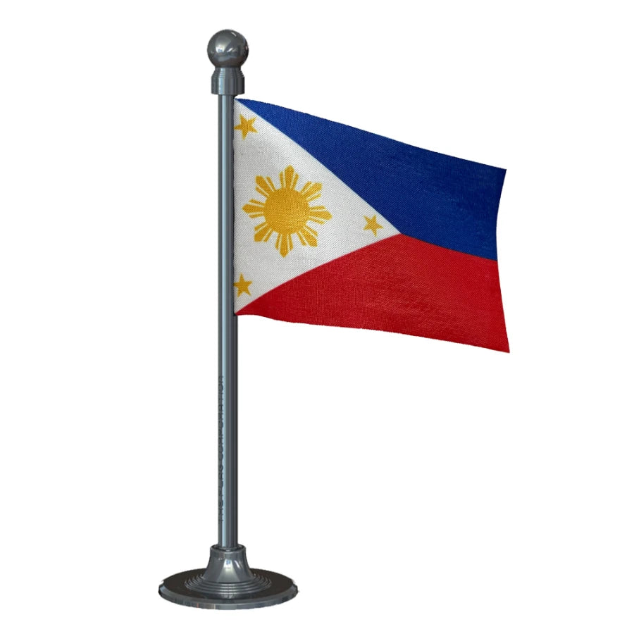 Philippines Car Dashboard Flag of 2in x 3in With A Steel or Plastic Base