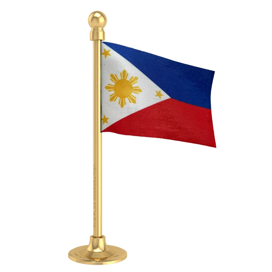 Philippines Car Dashboard Flag of 2in x 3in With A Steel or Plastic Base