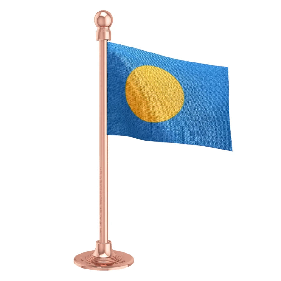 Palau Car Dashboard Flag of 2in x 3in With A Steel or Plastic Base