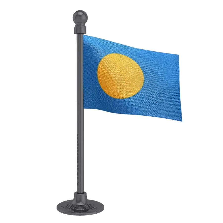 Palau Car Dashboard Flag of 2in x 3in With A Steel or Plastic Base