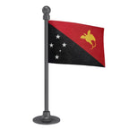 Papua New Guinea Car Dashboard Flag of 2in x 3in With A Steel or Plastic Base