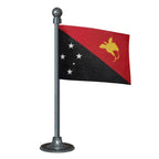 Papua New Guinea Car Dashboard Flag of 2in x 3in With A Steel or Plastic Base