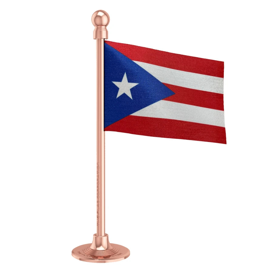 Puerto Rico Car Dashboard Flag of 2in x 3in With A Steel or Plastic Base