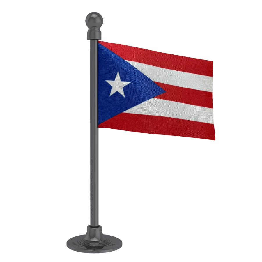 Puerto Rico Car Dashboard Flag of 2in x 3in With A Steel or Plastic Base