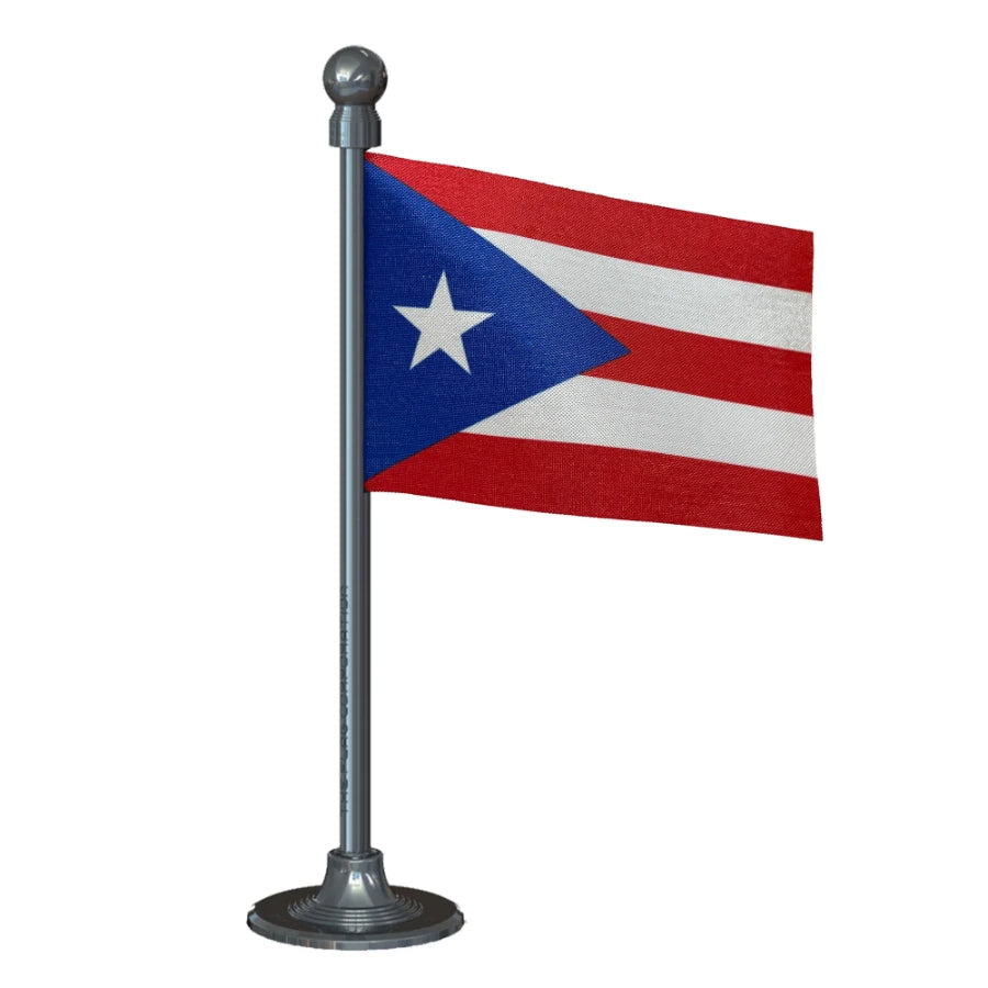 Puerto Rico Car Dashboard Flag of 2in x 3in With A Steel or Plastic Base
